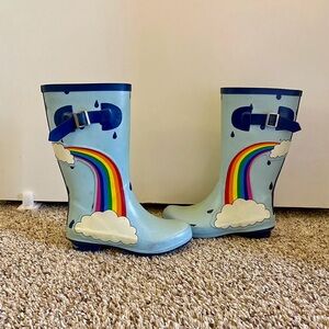 Cutest Girl’s Rainboots Yourh 13 / 1 Rainbow Raindrops Rain Boots